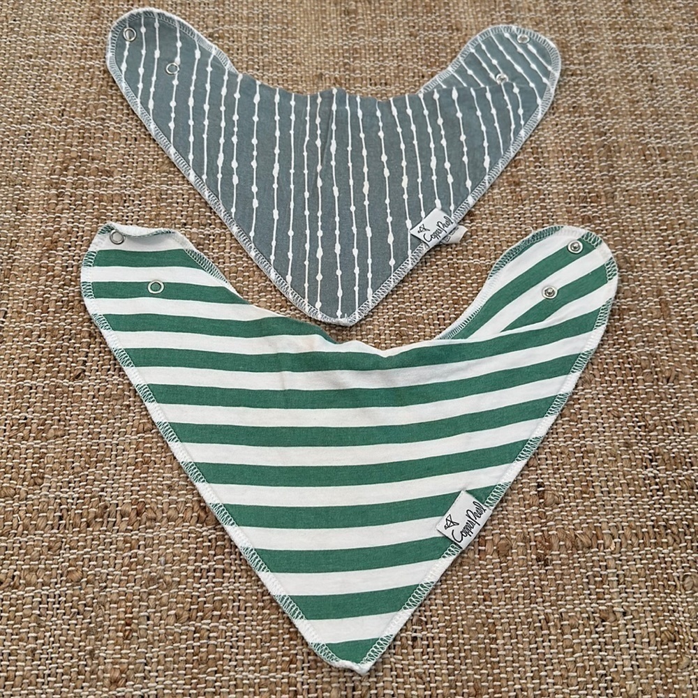 Copper Pearl Patterned Drool Fleece Lined Bibs